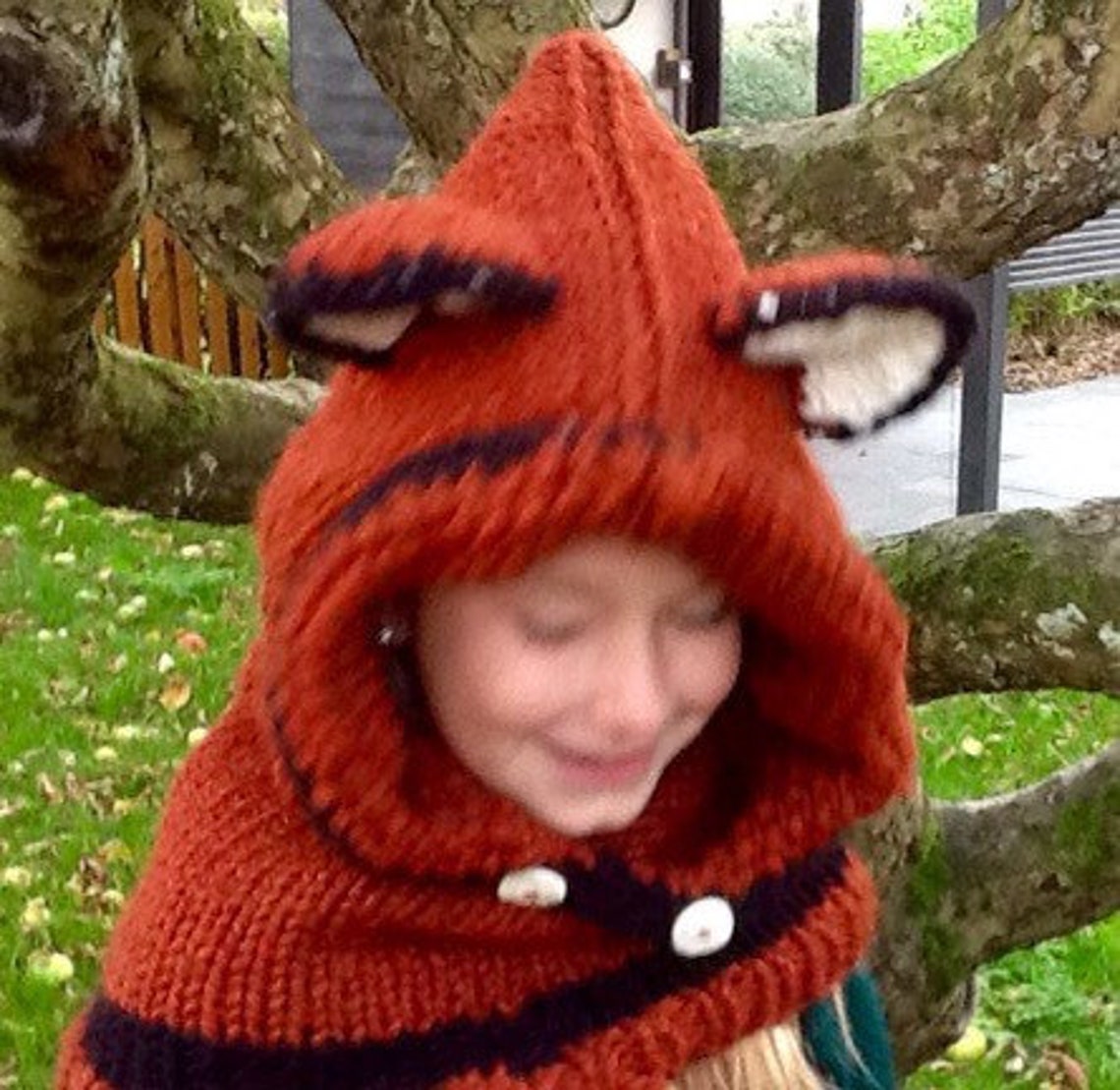 Kids fox hat adults fox hat fox beanie woodland hat woolly hat Etsy