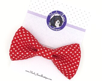 Valentine's Day / Valentine Bow Tie / Valentine Dog Bow Tie / Dog Collar Bow Tie / Red Dog Bow Tie / Red Bow Tie / Red Dog Bow / Dog Bow Tie