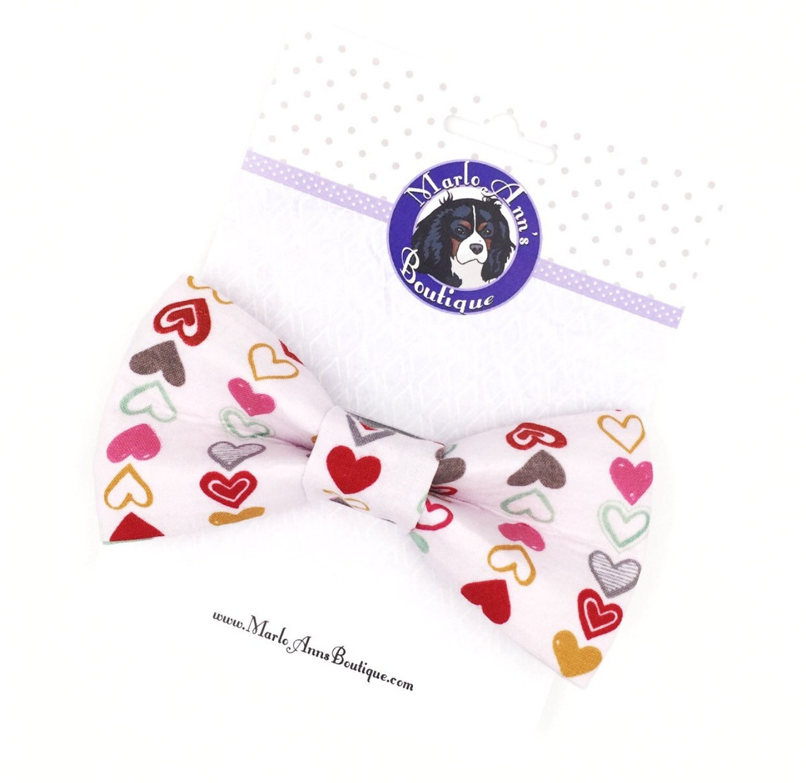 Valentine's Day / Bow Tie / Dog Bow Tie / Dog Bow / Hearts Etsy