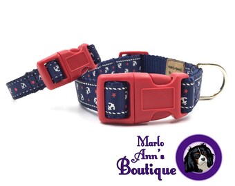 Dog Collar / Friendship / Bracelet / Collar and Cuff Set / Anchor Dog Collar / Nautical / BFF Dog Collar / BFF Dog Bracelet / Best Friends