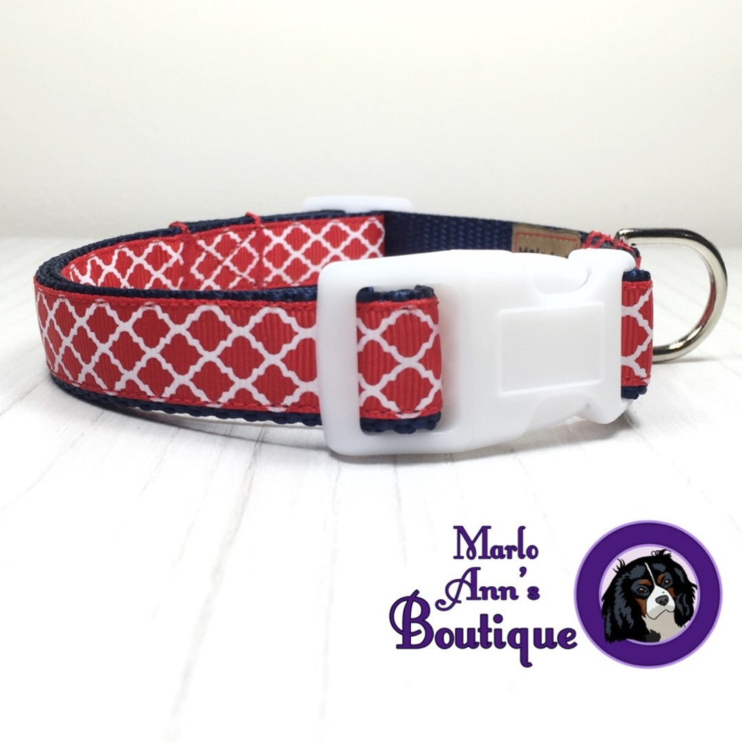 Patriotic Dog Collar / Dog Collar / Red Dog Collar / Red White Blue Dog