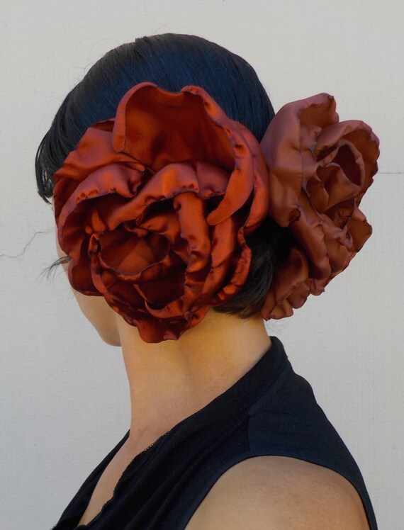 Rust Orange Terracotta Giant Hair Clip Belly Dance Flamenco Etsy