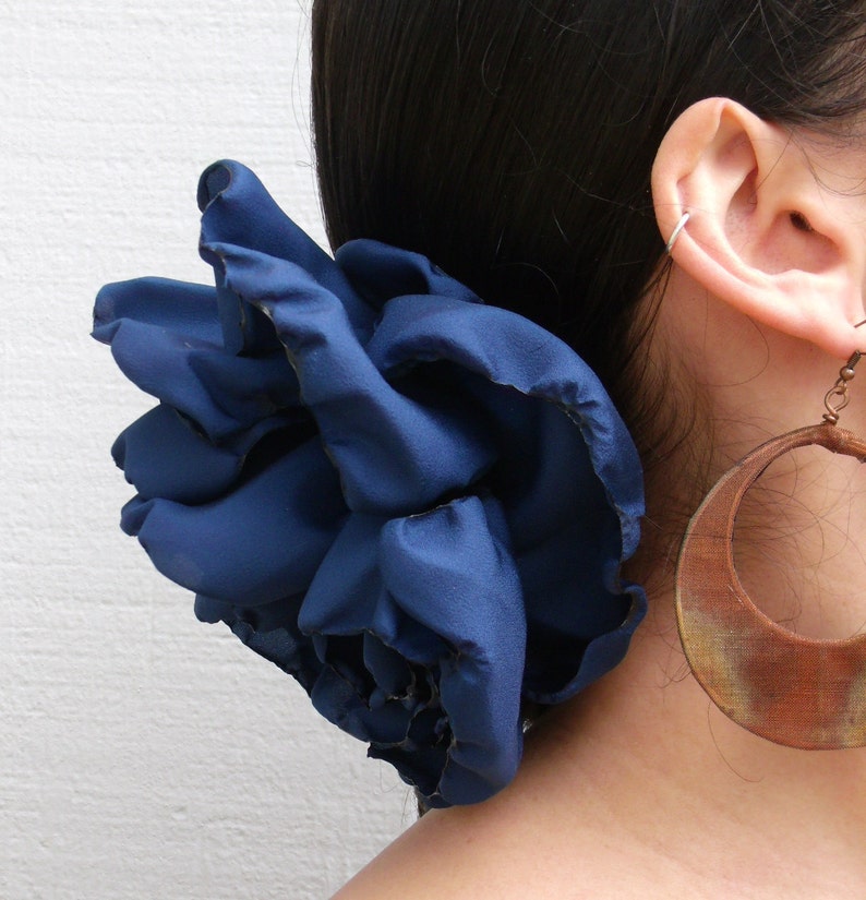 Navy Blue Matte GIANT Hair Clip Pin Belly Dance Flamenco Etsy