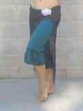 Turquoise Ruffle Bloomers: Upcycled Cotton Blend Pantaloons