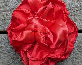 Orange-Red GIANT flower - wedding-flamenco -Super POOF - Belly dance - Tango Flower - Dress-up, casual - day of the dead - Freeda