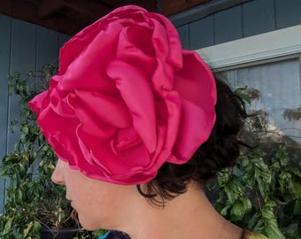 Deep Pink GIANT Hair clip - Belly dance hair accessory - Flamenco flower - Tango Flower - Dress-up Wedding - Day of the Dead - Halloween