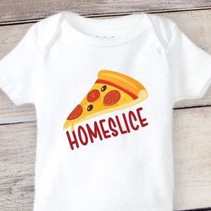 Funny Baby Onesies ®, HOMESLICE Pizza Cute Baby Onesie, Hipster Baby, Baby Shower Gift, Funny Kids Pizza Shirt, Unisex Baby Kids Clothes