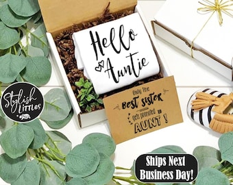 Going To Be An Aunt - Pregnancy Reveal to Aunt - Hello Auntie - Pregnancy Reveal Gift - Pregnancy Announcement Ideas