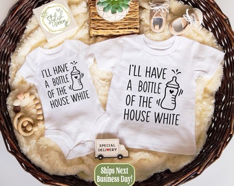 Milk Bottle of House White Funny Baby Onesie®, Little Boy Girl Unisex Baby Onesies®, Funny Newborn Baby Onesie®, Baby Shower Birthday Gift