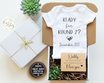 Second Child Pregnancy Boho Baby Number 2 Announcement Onesie® Gift Box for Husband Hubby Dad Father a 2nd Baby Reveal Daddy Again Onesie®