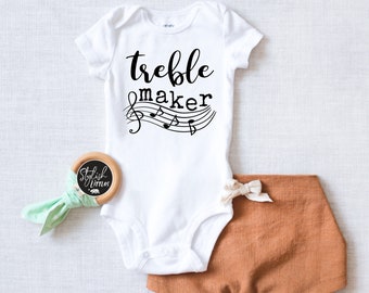 Treble Maker Musician Funny Baby Onesie®, Hipster Music Onesie®, Coming Home Outfit, Unisex Baby Kids Shirt, Baby Shower Gift, Birthday Gift