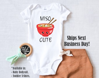 Miso Cute Funny Baby Onesies® - Japanese Asian Food Newborn Bodysuit - Coming Home Onesie® - Baby Shower Unisex Gift - Kids Birthday Gift