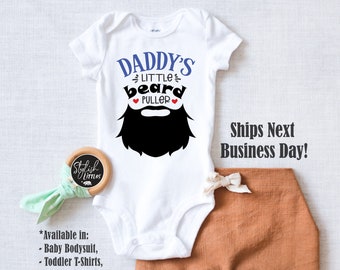 Hipster Funny Baby Onesie®, Daddy's Little Beard Puller Newborn Bodysuit, Unisex Kids Shirt, Baby Shower Kids Birthday Gift, Boho Baby shirt