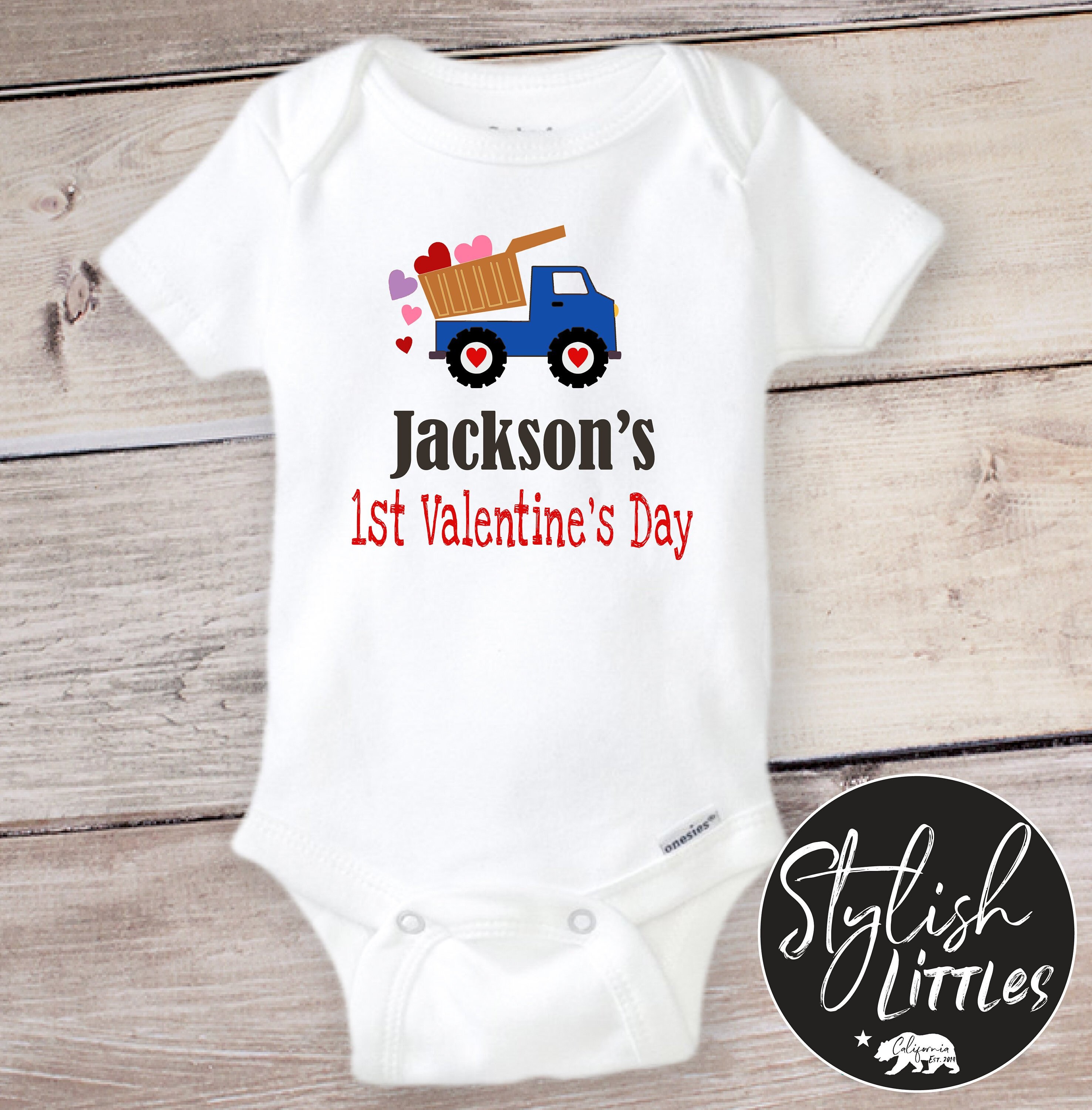 Little Mister Valentine Personalized Name Valentine's Day Onesie or T-Shirt