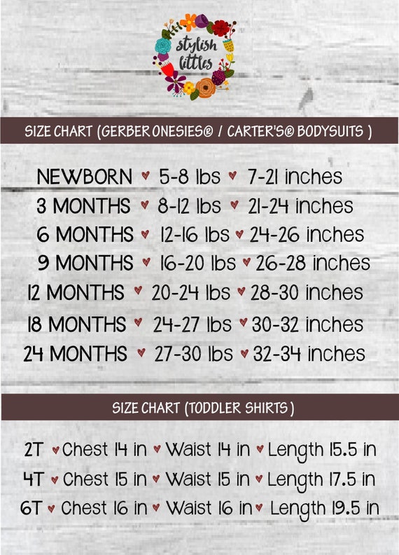 Carters Onesie Size Chart