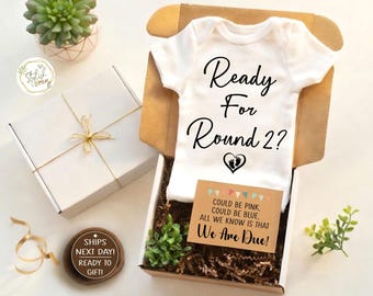 Pregnancy Baby Reveal to Husband Gift Box, Hello Daddy Baby Reveal Announcement Onesie®, Second Baby Giftbox, Father Surprise Baby Reveal