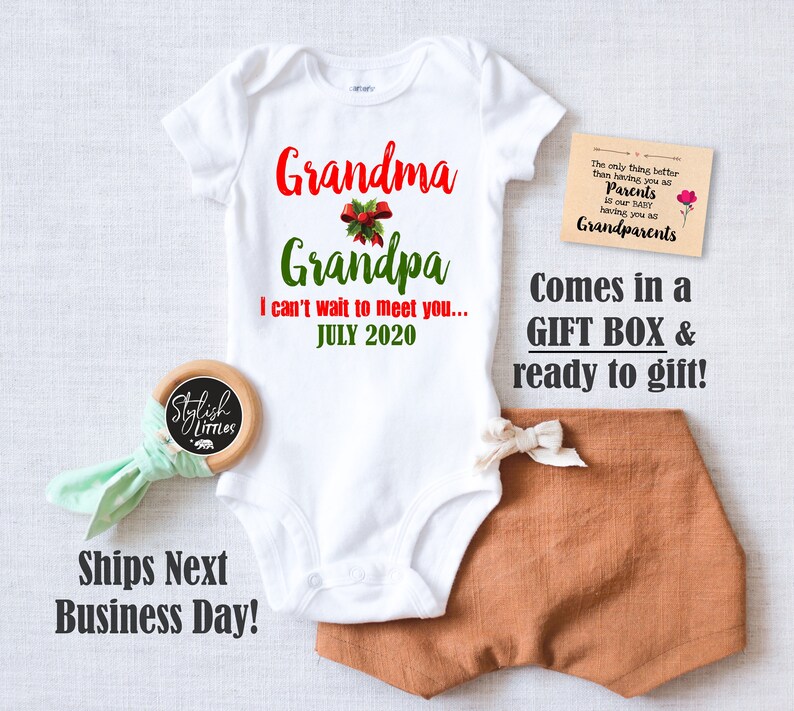 Pregnancy Announcement Christmas Onesie® Gift Box a XMAS ...
