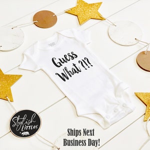 Baby Pregnancy Announcement Onesie® Guess What Baby Reveal Onesie to Family Friends Parents Grandparents Sister in a Gift Box, Cute Onesie image 4