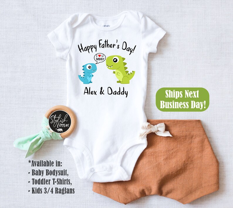 Personalized Name Happy Father's Day Dinosaur Baby - Etsy