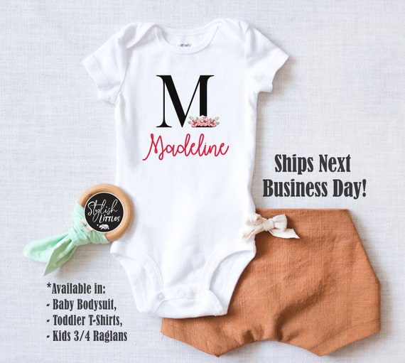 monogrammed baby onesies