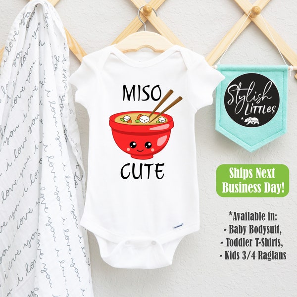 Miso Cute Funny Baby Onesies® - Japanese Asian Food Newborn Bodysuit - Coming Home Onesie® - Baby Shower Unisex Gift - Kids Birthday Gift