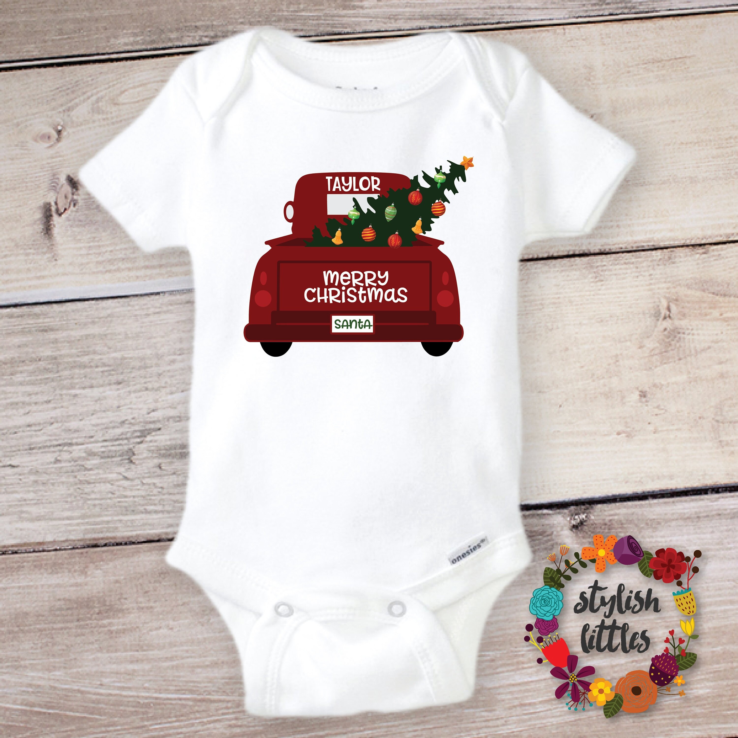 baby's first christmas onesie