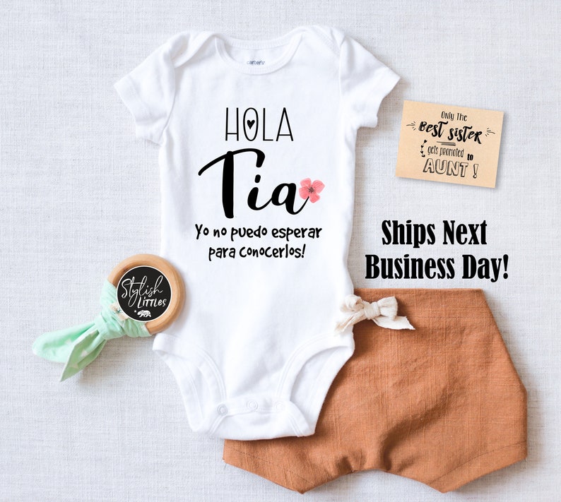 Hola Tia Spanish Baby Onesie® Pregnancy Announcement Español Etsy