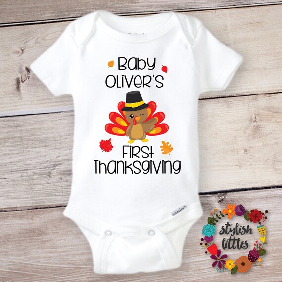 Baby/'s My First Thanksgiving Babies First Turkey Day Gerber Onesie