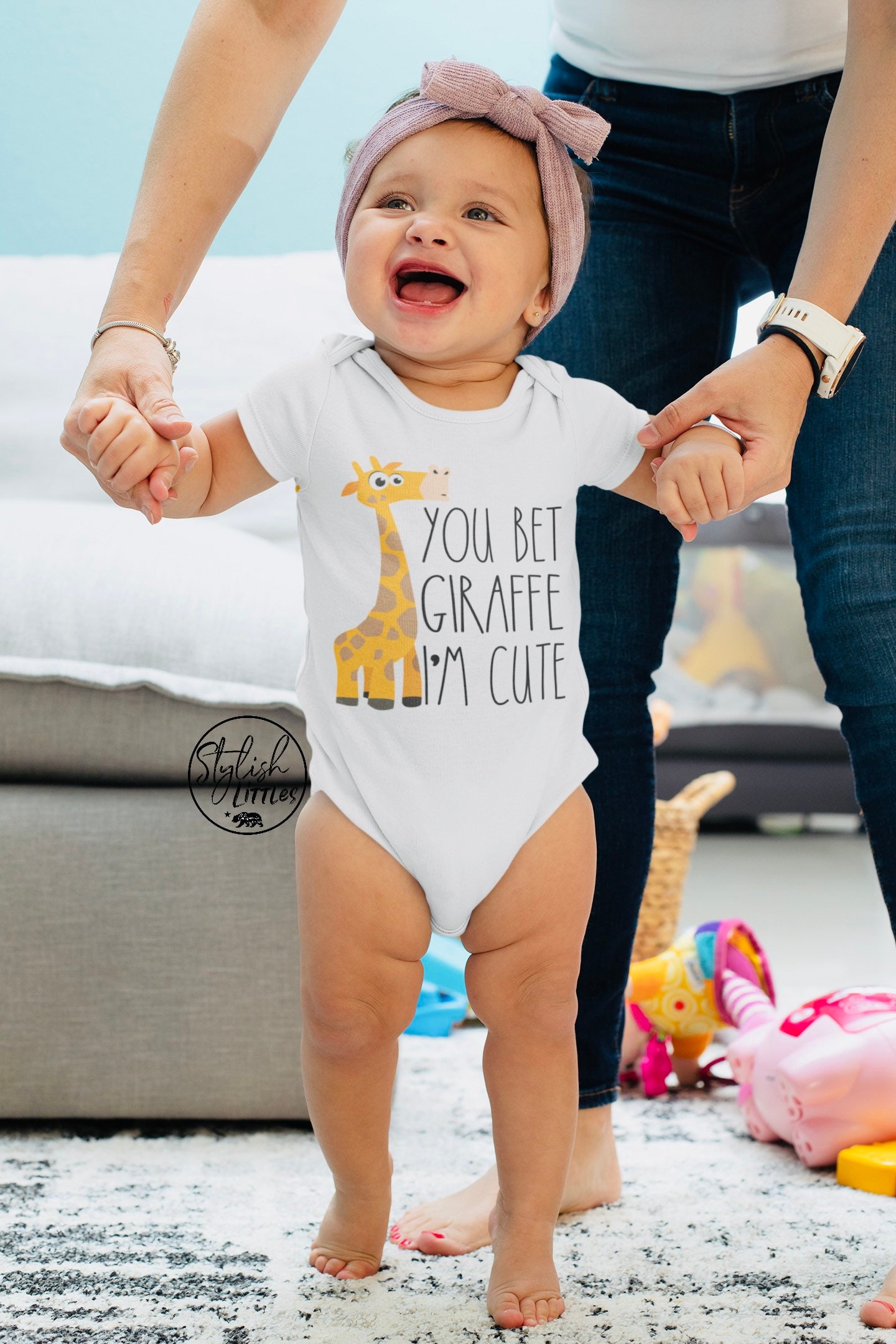 Cute Funny Giraffe Animals Baby Onesie® Funny Sayings Puns 