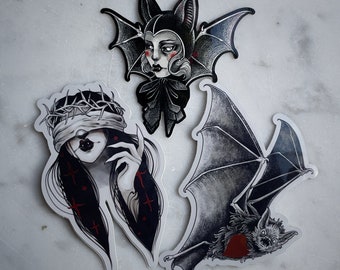 Vampire Bat Sticker Pack: Gothic Horror Vinyl Decals