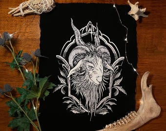 GOAT: patch op achterkant met zeefdruk en ram