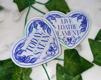 Loatheful Heart Sticker: Gothic Pixie Holographic Glitter Sticker in whimsy style  - Live loathe lament