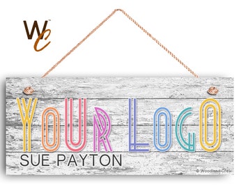 Company Sign, Place Your Logo on Sign, Personalized 6"x14" Sign, Custom Sign, Promote Business or Boutique, Rustic Wood Style,