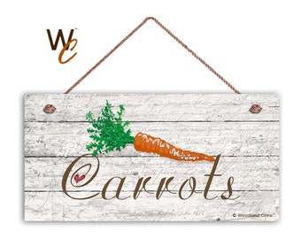 Kitchen 5/" x 10/" Wood Vegetable Sign Lettuce Sign Rustic Style Garden Sign