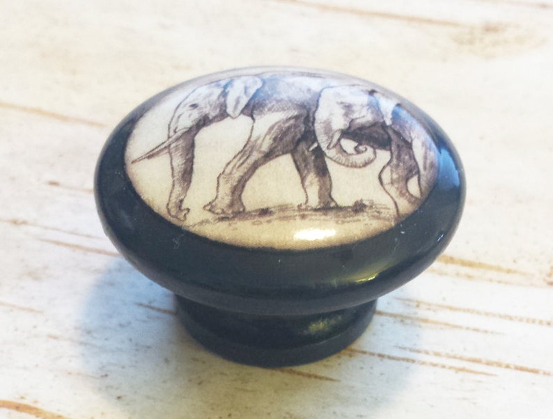 Handmade Elephant Birch Knobs Drawer Pulls Wildlife Etsy