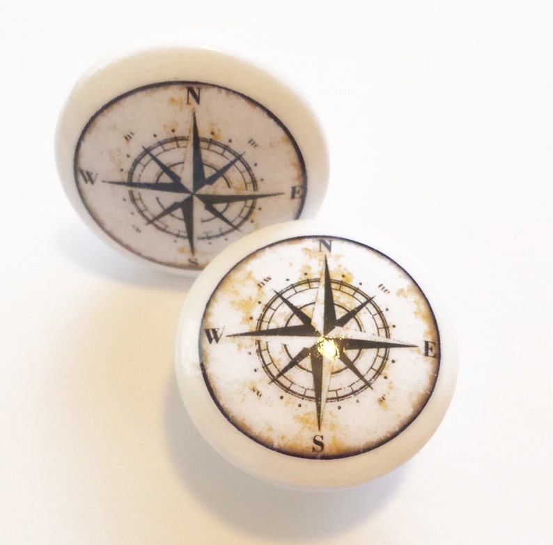 Nautical Knob Drawer Pulls White Color Handmade Antique Etsy