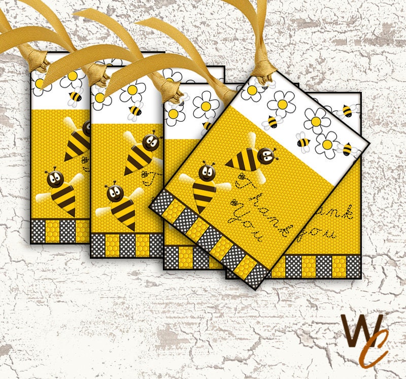 9 Honey Bee Gift Tags Flower and Bees 2.5 x 3.5 Hang Tag | Etsy
