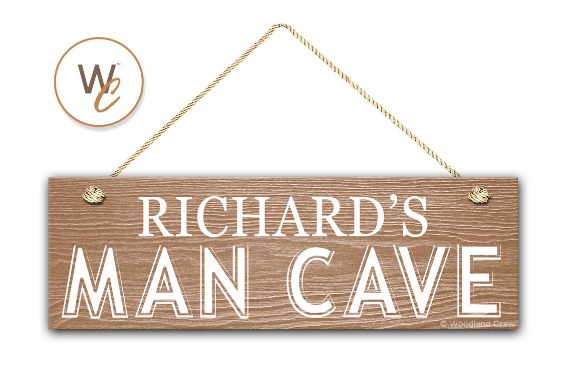 MAN CAVE Sign Custom Name On 5.5x17 Wood Sign Etsy