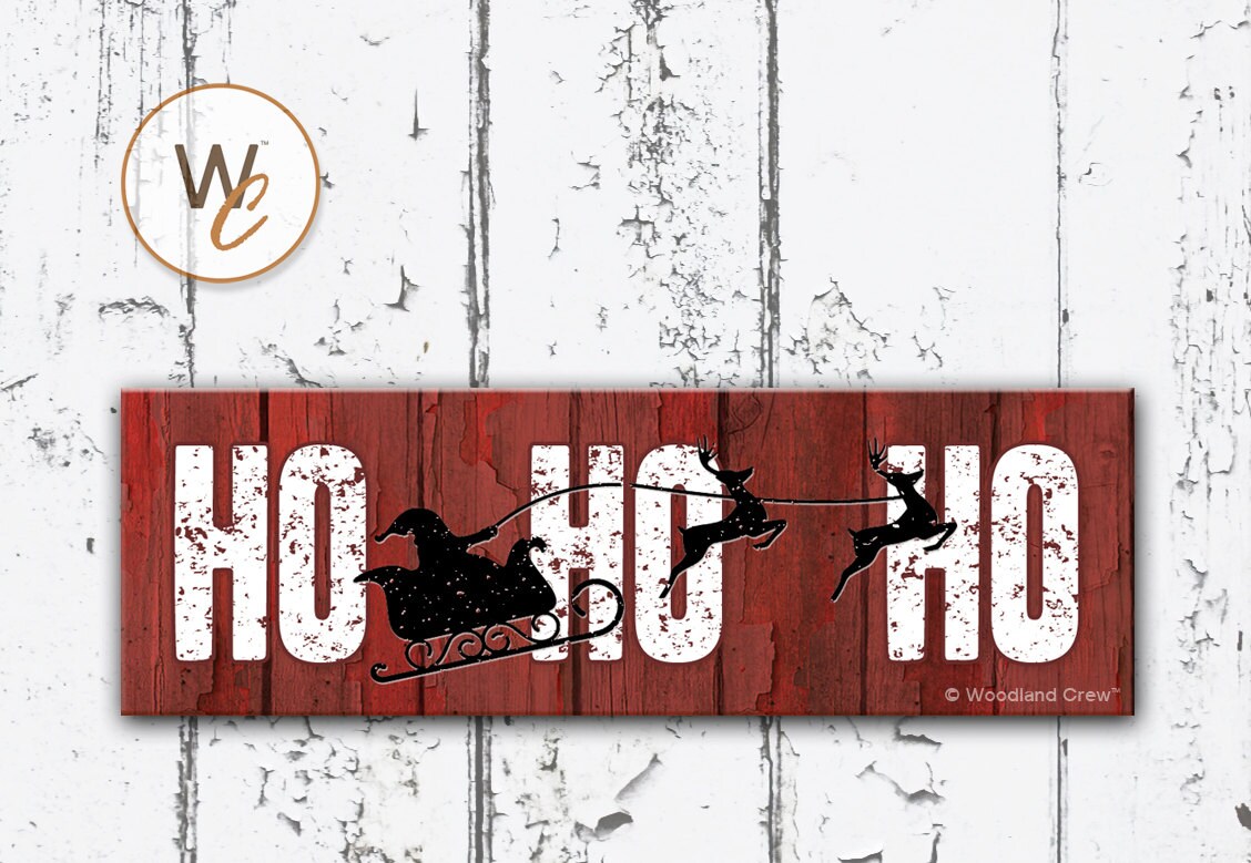 HO HO HO Sign 5.5x17 Wood Sign Rustic Christmas Etsy