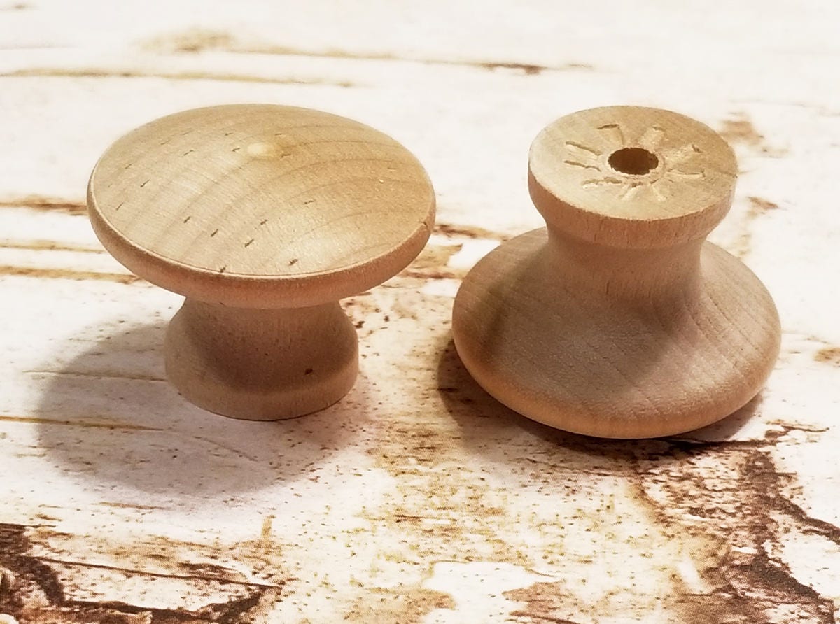 Birch End Grain Wooden Knobs 11/4 Natural Wood Knobs Etsy