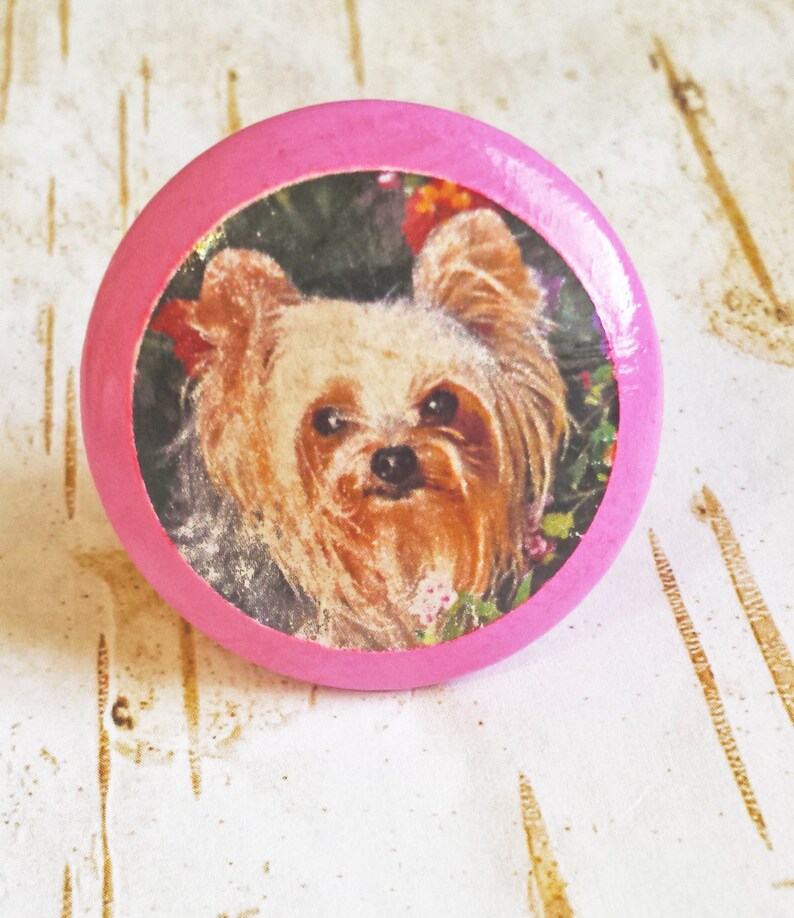 Pet Dog Dresser Knobs Mans Best Friend Drawer Pulls Yorkshire Terrier Dog Knobs Yorkie Dog, Cabinet Pull Handles