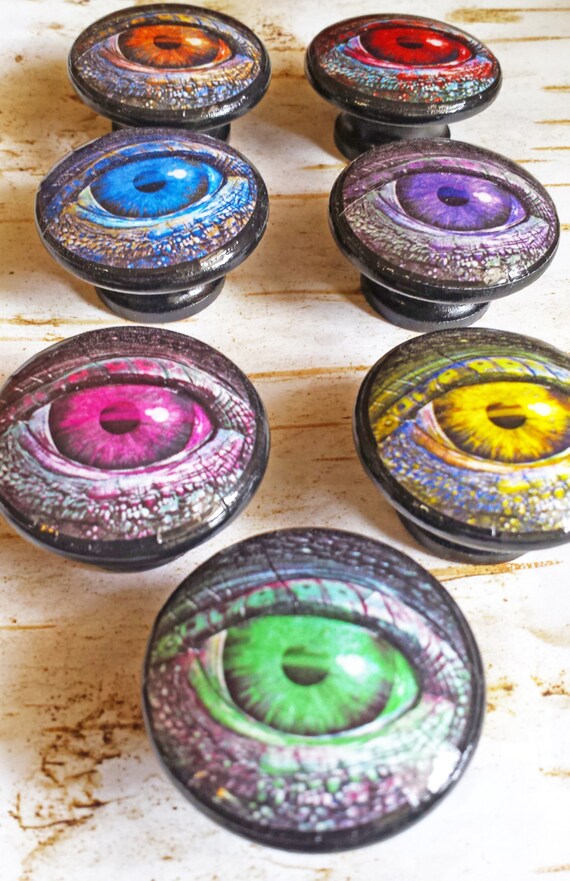 Creature Eyes Knobs Handmade Glowing Eyes Drawer Pulls Etsy