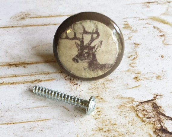 Handmade Deer Birch Knobs Drawer Pulls Wildlife Cabinet Pull Etsy