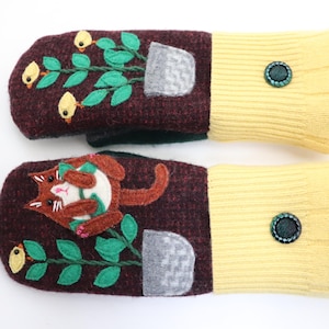 MOYEN, Moufles en laine, Chat, Chaton, Félin, Plantes d'intérieur, Jardin