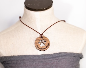 Paws Breathe Repeat Pawprint Necklace