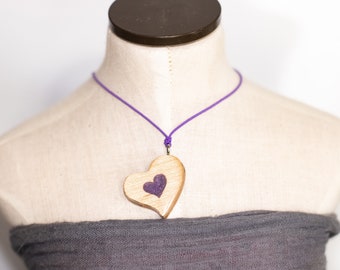 Purple Heart Necklace *HANDMADE*