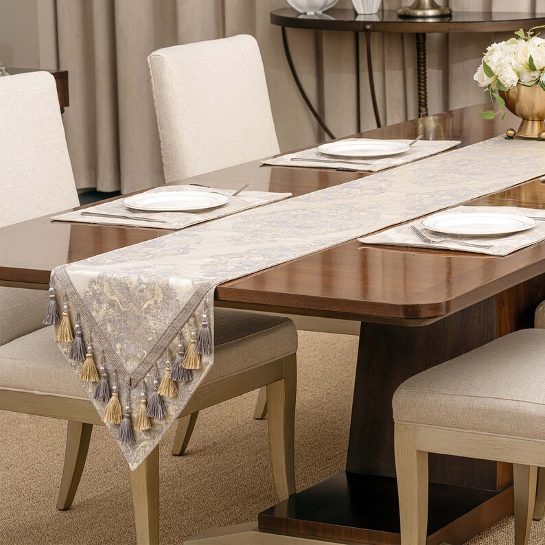 Rome Table Runner Luxury Table Runner With Tassels for Table Etsy
