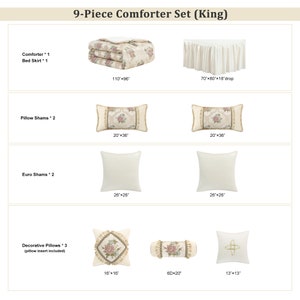 Valencia Comforter Set 9 Pcs Damask Bedding Set Bed in a Bag Queen ...