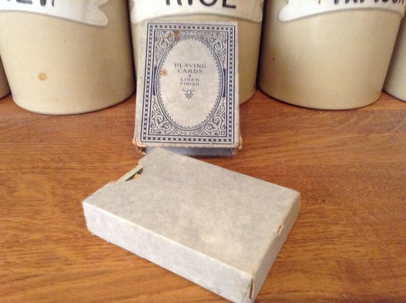 Vintage Retro Linen Finish Playing Cards Etsy