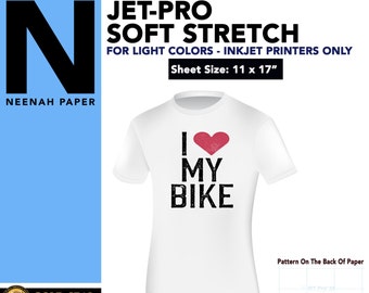 11 x 17" 25 Sheets - Neenah Jet Pro SofStretch Inkjet Heat Transfer Paper - Iron On Transfer Paper 11 x 17"